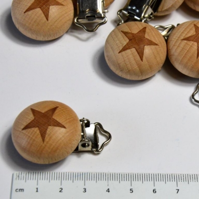 Baby Schnuller Clips | Stern | Holz